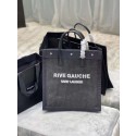 Yves Saint Laurent RIVE GAUCHE N/S SHOPPING BAG IN COTTON 9E1070 black Tl14657ff76