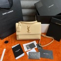 Yves Saint Laurent SUNSET MEDIUM CHAIN BAG IN SMOOTH LEATHER 442906 DARK BEIGE Tl14509CD62