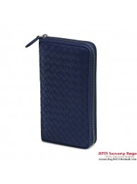 Bottega Veneta 275064 V001N 4207 Intrecciato Nappa Zip Around Wallet Indigo Blu Tl17392wn15