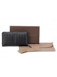 Bottega Veneta Edoardo Ebano Zip Around Wallet BV2017 Black Tl17289va68