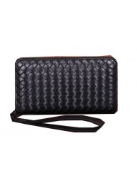 Bottega Veneta Intrecciato Calfskin Wallet BV6940 Black Tl17279yC28