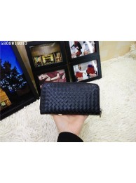 Bottega Veneta Intrecciato Calfskin Zip Around Wallet BV5808 Black Tl17241rf34