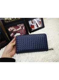 Bottega Veneta Intrecciato Calfskin Zip Around Wallet BV5815 Blue Tl17256OG45