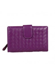 Bottega Veneta Intrecciato Nappa Flap French Wallet BV2155 Purple Tl17301TP23