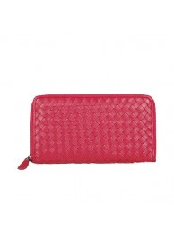 Bottega Veneta Intrecciato Nappa Zip Around Wallet BV20017 Rose Tl17297bW68