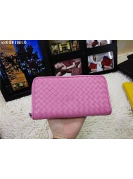 Bottega Veneta Intrecciato Nappa Zip Around Wallet BV5808 Pink Tl17251DO87