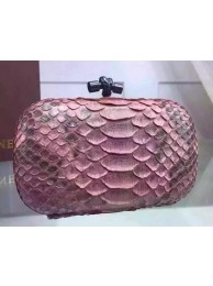 Copy Bottega Veneta Snake Leather Knot Clutch BV8653 Pink Tl17145Ey31