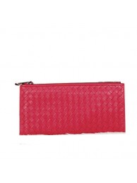 Fashion Bottega Veneta Intrecciato Nappa Zippy Wallet BV889 Rose Tl17307wc24