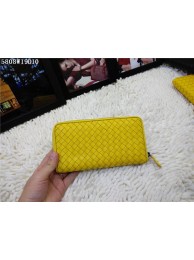 First-class Quality Bottega Veneta Intrecciato Nappa Zip Around Wallet BV5808 Yellow Tl17249xO55