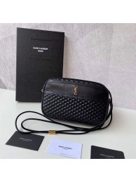 High Imitation SAINT LAURENT VICTOIRE CAMERA BAG IN QUILTED LAMBSKIN 6489901 black Tl14707bg96