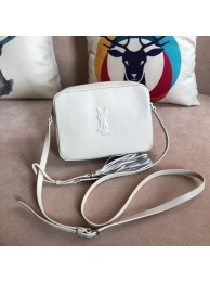 Imitation AAA SAINT LAURENT Lou linen camera bag 97641 white Tl14978RP55