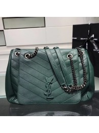 Imitation High Quality SAINT LAURENT Medium Nolita leather shoulder bag 61877 green Tl14928Bo39