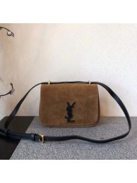 Imitation SAINT LAURENT Monogram suede cross-body bag 512853 brown Tl15033RC38