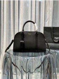 Imitation YSL CASSANDRA MEDIUM TOP HANDLE BAG IN GRAIN DE POUDRE EMBOSSED LEATHER Y305454 black Tl14668RC38