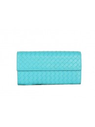 Knockoff AAAAA Bottega Veneta Intrecciato Nappa Continental Wallet 5809 Light Blue Tl17314Jc39