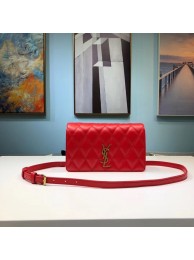 Knockoff High Quality SAINT LAURENT Angie quilted leather shoulder bag 568906 red Tl14952Lg12