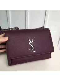 Knockoff Saint Laurent mini Monogramme Cross-body Shoulder Bag 441971 Wine Tl15207fY84