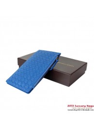 Luxury Bottega Veneta Intrecciato Light Calf Card Case BV188 Blue Tl17462QT69