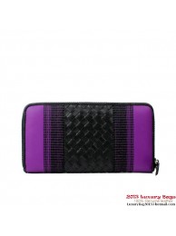 Replica Bottega Veneta Edoardo Ebano Zip Around Wallet BV5025 Violet Tl17353BJ25