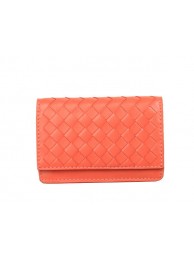 Replica Bottega Veneta Intrecciato Nappa Card Case 5810 Light Red Tl17321KG80