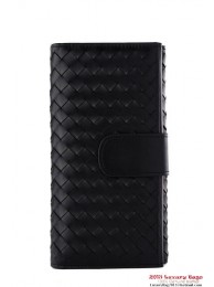 Replica Bottega Veneta Intrecciato Nappa Continental Wallet BV1587 Black Tl17364Jw87