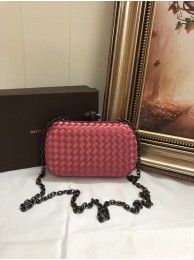 Replica BOTTEGA VENETA Knot snakeskin-trimmed satin clutch 62548 Watermelon Red Tl17136Ac56