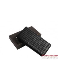 Replica High Quality Bottega Veneta Intrecciato Nappa Zippy Wallet BV1570 Black Tl17371Jh90