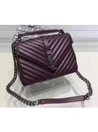 Replica YSL Classic Monogramme Flap Bag Calfskin Leather Y22369 Wine Tl15212BB13