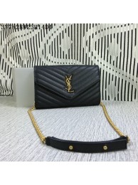 Replica YSL Classic Monogramme Flap Bag Cannage Pattern Y377828L Black Tl15265HB48