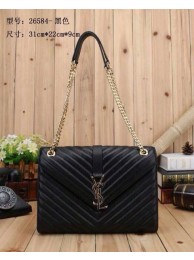 Replica Yves Saint Laurent Classic Monogramme Flap Bag Y26584 Black Tl15333Ix66