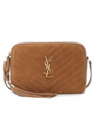 Replica Yves Saint Laurent IN SUEDE AND SMOOTH LEATHER Y520534E Brown Tl14765CQ60