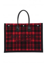 Replica Yves Saint Laurent Tote Book LINEN Shopping Bag Y509415 red Tl14648ij65