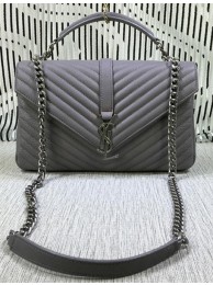 Saint Laurent Classic Monogramme Goat Leather Flap Bag Y392737 Grey Tl15275Av26