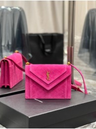 SAINT LAURENT GABY MINI SATCHEL IN SUEDE 685574 MAGENTA PINK Tl14405UM91