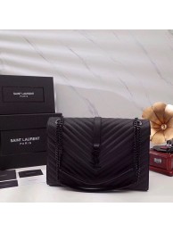 SAINT LAURENT leather shoulder bag 392745 black&Black-toned hardware Tl14859Is79