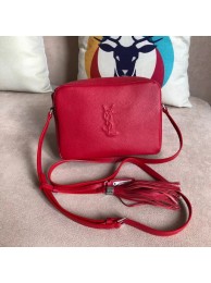 SAINT LAURENT Lou linen camera bag 97641 red Tl14976mm78