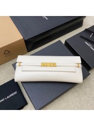 SAINT LAURENT MANHATTAN CLUTCH IN BOX SAINT LAURENT LEATHER 695949 WHITE Tl14380Mn81