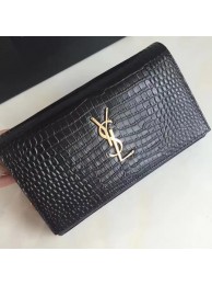 Saint Laurent mini Croco Leather Cross-body Shoulder Bag 360458 Black Tl15205nS91