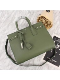 SAINT LAURENT Sac de Jour Slouch small grained leather 5711 green Tl15039tg76