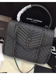 YSL Classic Monogramme Flap Bag Calfskin Leather Y26802 Grey Tl15221CI68