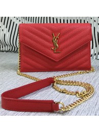 YSL Classic Monogramme Flap Bag Cannage Pattern Y377828S Red Tl15251ED90