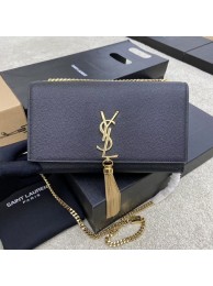 YSL KATE MEDIUM WITH TASSEL IN GRAIN DE POUDRE EMBOSSED LEATHER 354119B black Tl14527dw37