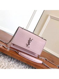 Yves Saint Laurent Cross-body Croco Original Leatehr Shoulder Bag Y8606 Pink Tl15194Ea63