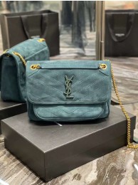 Yves Saint Laurent ENVELOPE MEDIUM BAG IN QUILTED SUEDE Y498004 blue Tl14651RX32