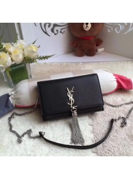 Yves Saint Laurent Leather Cross-body Shoulder Bag Y8011 Black Tl15144mV18