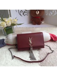 Yves Saint Laurent Leather Cross-body Shoulder Bag Y8011 Wine Tl15142su78