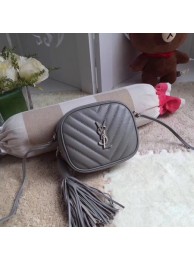 Yves Saint Laurent Monogram Leather Bag Y5804 Grey Tl15128tQ92