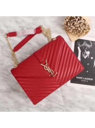 Yves Saint Laurent MONOGRAMME Calfskin Leather Shoulder Bag 26588 Red Tl15087yj81